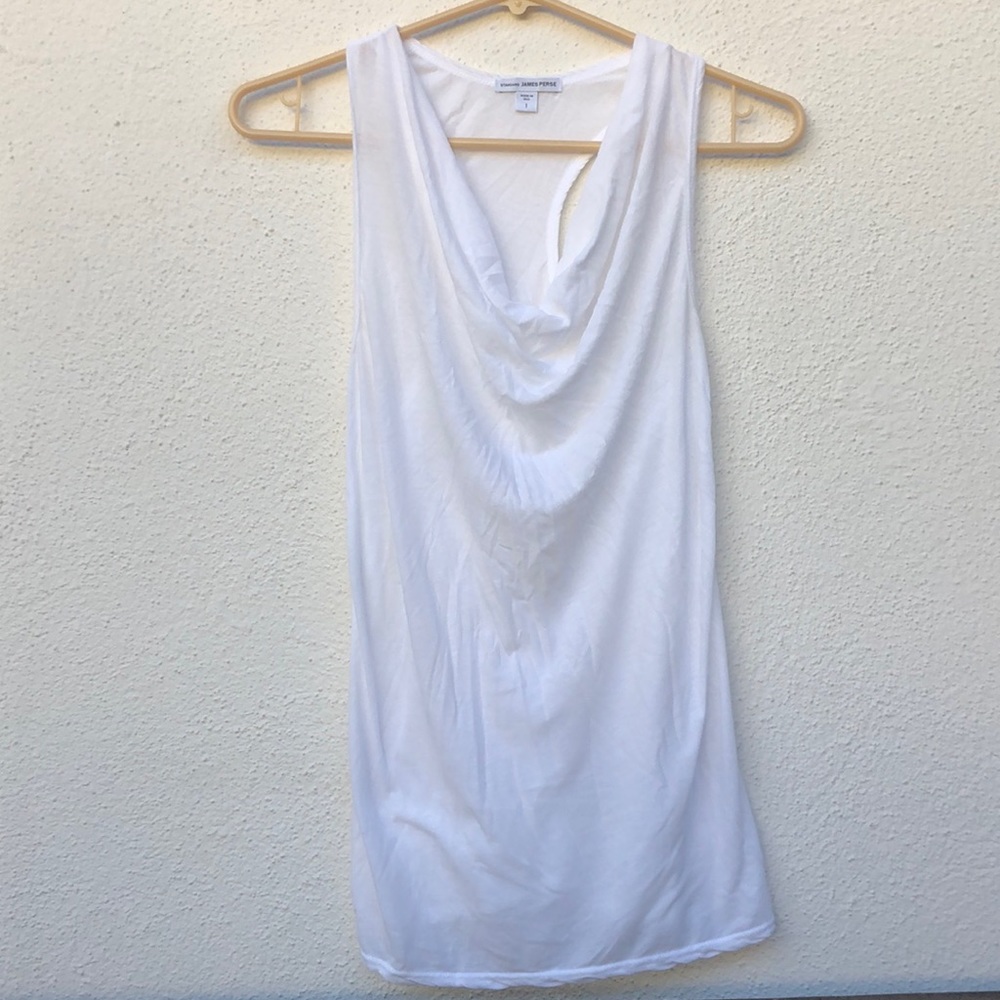 James Perse white cowl neck tank top